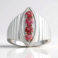 Brasilianischer Pinkfarbener Turmalin-Silberring (Pallanova)