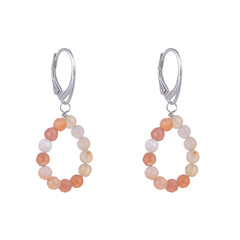 Pendientes en plata con Ágata rojo de Botswana