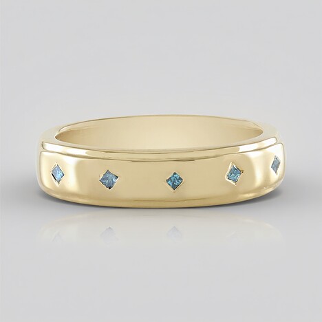 Anello in argento con Diamante Blu I3