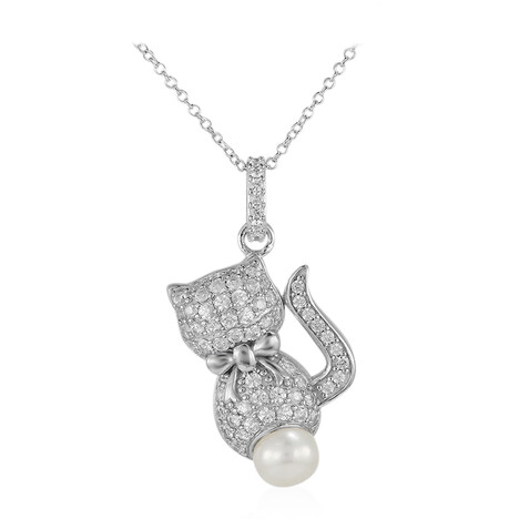 Süßwasserzuchtperlen-Silberhalskette