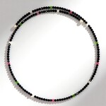 Collana rigida in acciaio con Diopside Russo (Riya)
