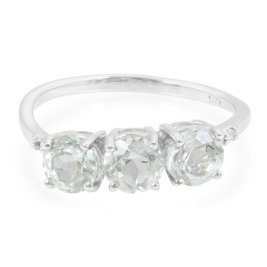 Grüner Amethyst-Silberring