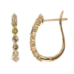 Gouden oorbellen met SI2 Fancy Diamanten (CIRARI)