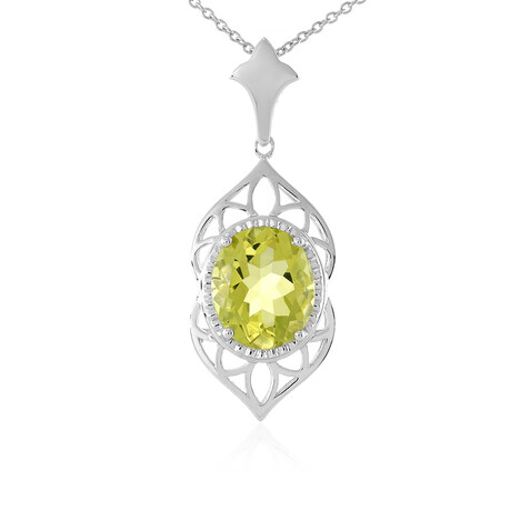 Collier en argent et Quartz citron