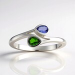 Anello in argento con Diopside Russo