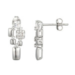 Zilveren oorbellen met witte topaasstenen (Adela Silber)