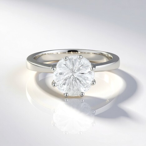 Anello in argento con Quarzo Bianco (MONOSONO COLLECTION)
