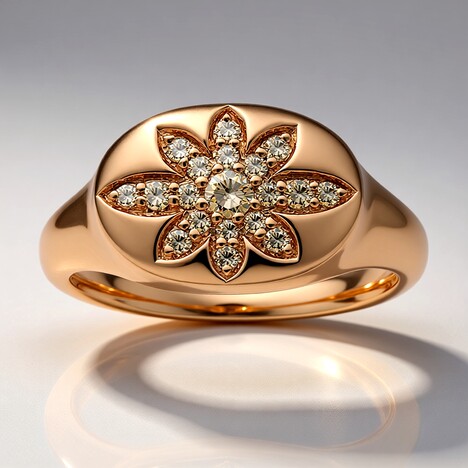 Anello in oro con Diamante Rose de France SI1 di Argyle (Annette)