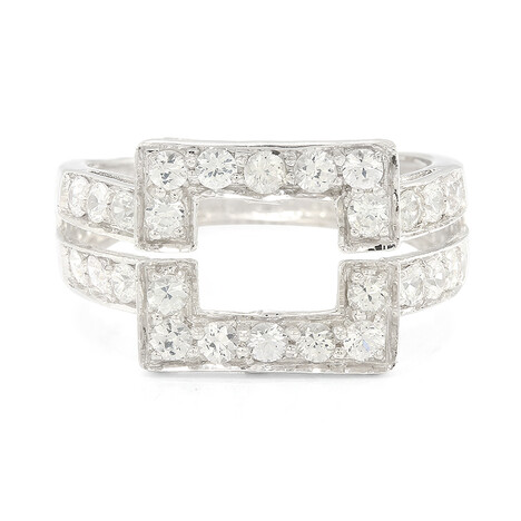 Weißer Saphir-Silberring