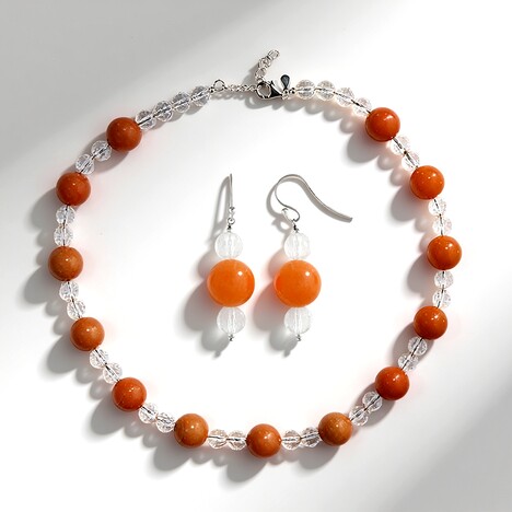 Parure in argento con Avventurina Pesca
