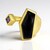 Anello placcato in oro con Onice