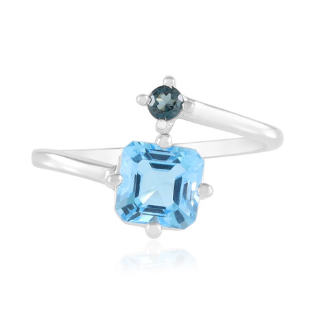 Schweizblauer Topas-Silberring