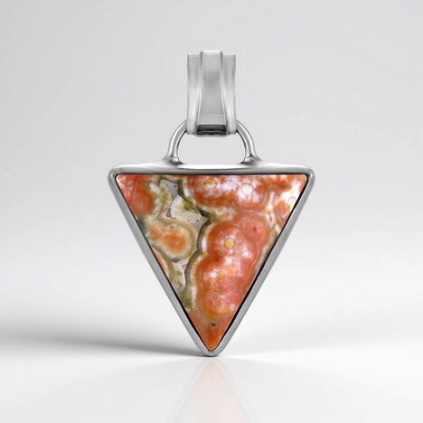 Pendentif en argent et Jaspe Océan (Bali Barong)