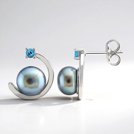 Orecchini in argento con Perla d'Acqua Dolce Argentata (TPC)