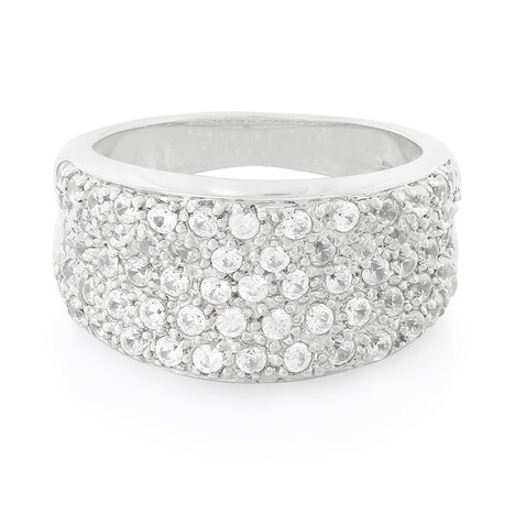 Anello in argento con Zaffiro Bianco