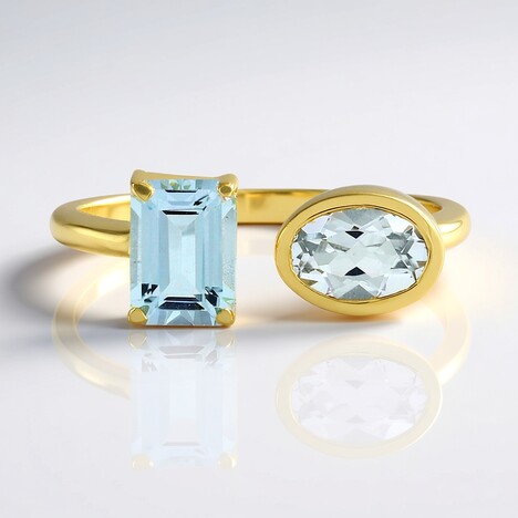 Anello in argento con Topazio Blu Cielo