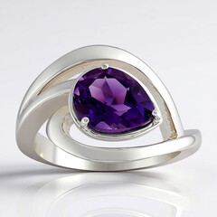 Anello in argento con Ametista Uruguay