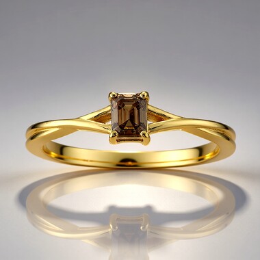 Anillo en oro con Diamante coñac de Argyle I3 (Mark Tremonti)