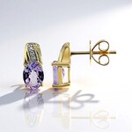 Boucles d'oreilles en or et Tanzanite parme