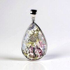 Pendentif en argent et Agate mousse de Java