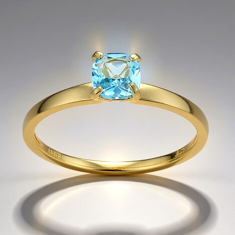 Anello in argento con Topazio Blu Svizzero