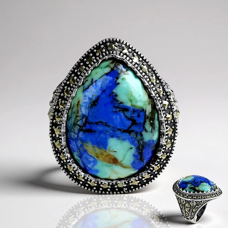 Anello in argento con Azzurrite (Annette classic)