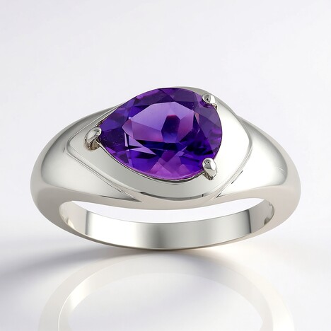 Bague en argent et Améthyste d'Uruguay (Pallanova)