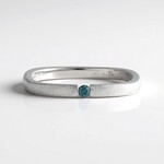 Anello in argento con Diamante Blu I2 (de Melo)