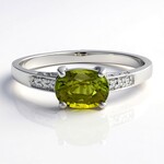Anello placcato in platino con Tormalina Cuprian