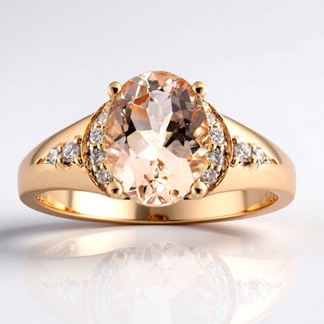 Anello in oro con Morganite AAA