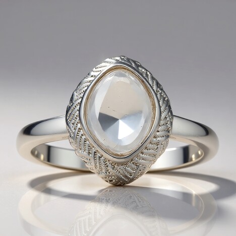 Bague en argent et Quartz blanc