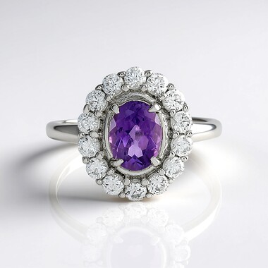 Anello in argento con Ametista Uruguay