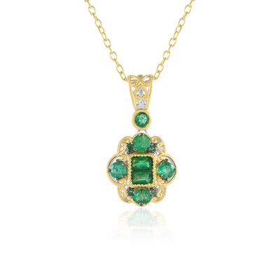 Zambian Emerald Silver Necklace (Gems en Vogue)