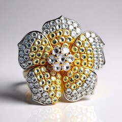 Anello in oro con Diamante Rosa I1
