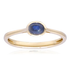 Gouden ring met een Blauwe Ceylon saffier