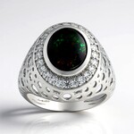 Bague en argent et Opale Mezezo (MONOSONO COLLECTION)