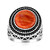 Orange Spiny Oyster Shell Silver Ring (Jones Lee)