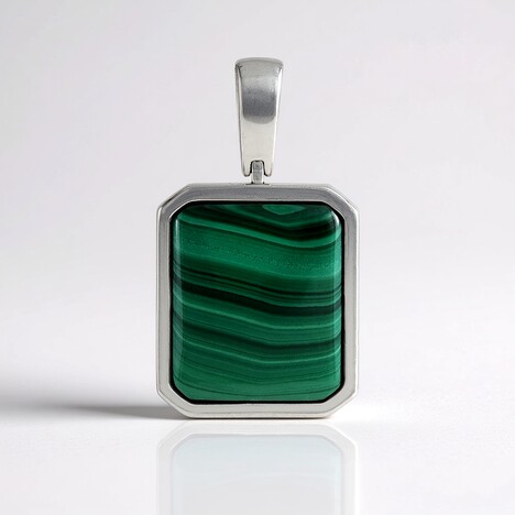 Ciondolo in argento con Malachite (Adela Silber)