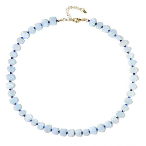 Brasilianischer Aquamarin-Silberhalskette