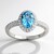 Pierścionek ze srebra rodowanego - Topaz niebieski Swiss Blue
