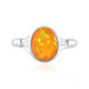 Bague en argent et Opale orange d'Éthiopie