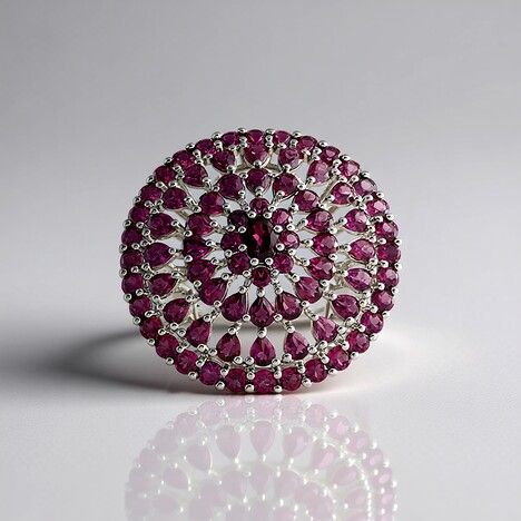 Bague en argent et Grenat Rhodolite