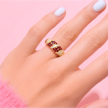 Noble Red Spinel Silver Ring