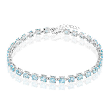 Himmelblauer Topas-Silberarmband