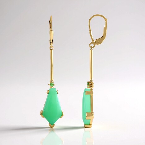 Boucles d'oreilles en argent et Chrysoprase (KM by Juwelo)