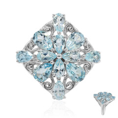 Himmelblauer Topas-Silberring