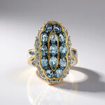 Anello in argento con Acquamarina della Tanzania (Gems en Vogue)