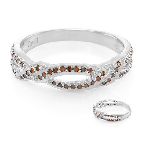 Fancy-Diamant-Silberring