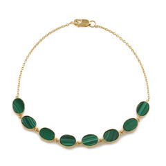 Brazalete en plata con Malaquita