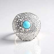 Anello in argento con Turchese Sleeping Beauty (MONOSONO COLLECTION)